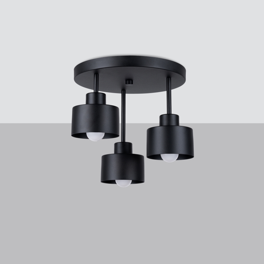 Hanglamp  SAVAR 3xE27/60W/230V zwart