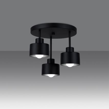Hanglamp  SAVAR 3xE27/60W/230V zwart