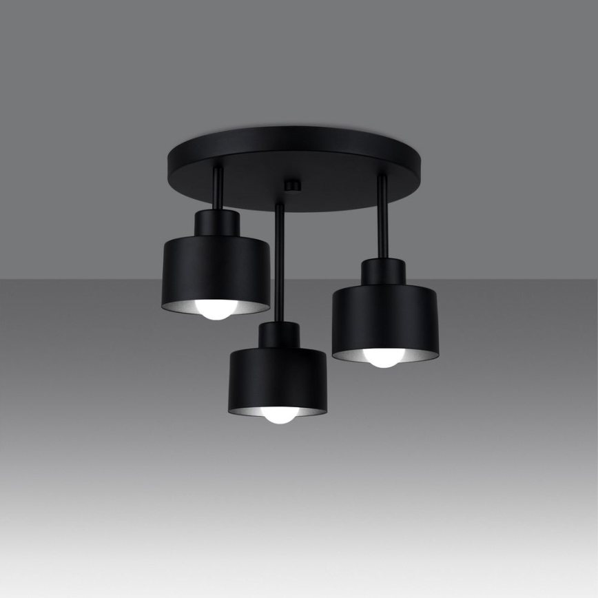 Hanglamp  SAVAR 3xE27/60W/230V zwart