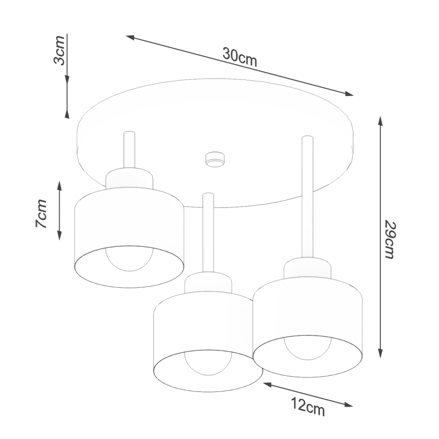 Hanglamp  SAVAR 3xE27/60W/230V zwart