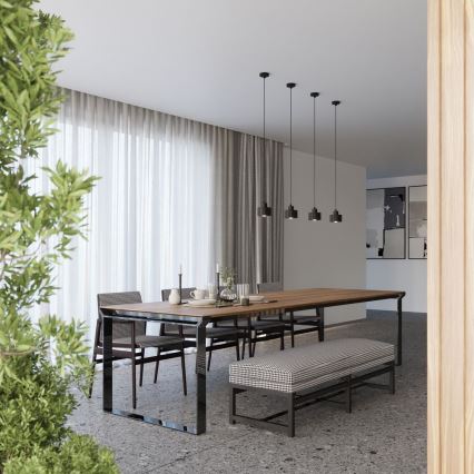 Hanglamp aan een koord SAVAR 1xE27/60W/230V zwart