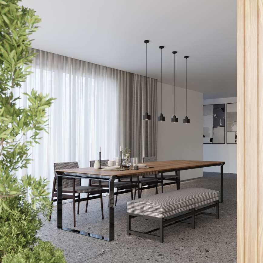 Hanglamp aan een koord SAVAR 1xE27/60W/230V zwart