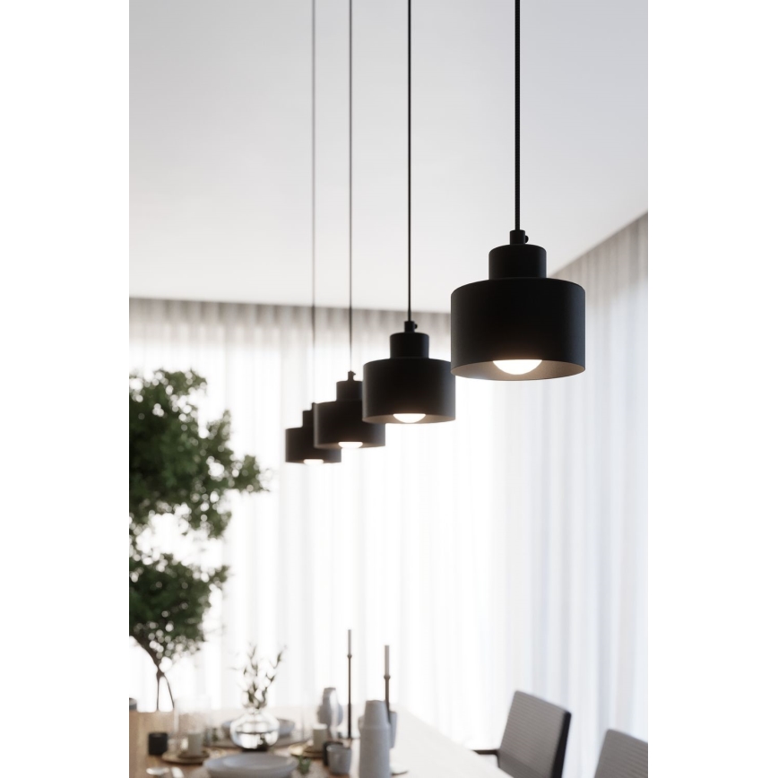Hanglamp aan kabel SAVAR 3xE27/60W/230V zwart