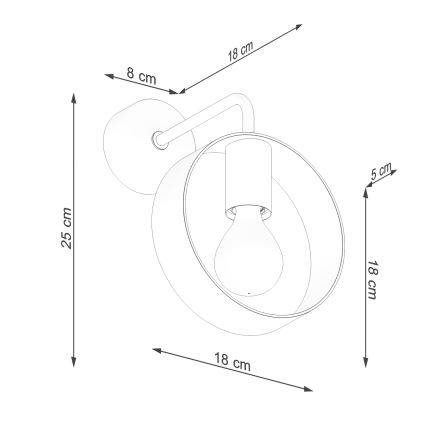 Wandlamp TITRAN 1xE27/60W/230V wit