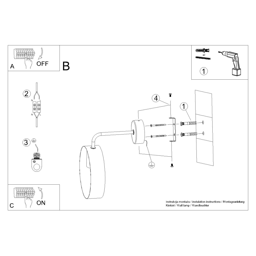 Wandlamp TITRAN 1xE27/60W/230V wit
