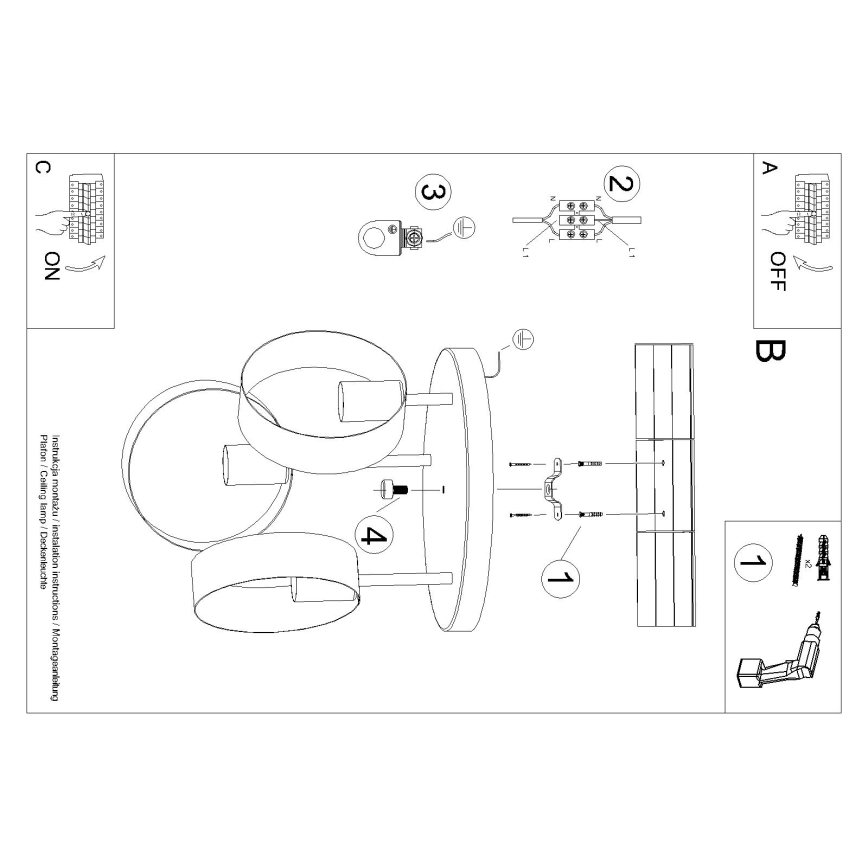 Hanglamp  TITRAN 3xE27/60W/230V wit