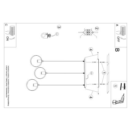 Hanglamp aan een koord TITRAN 3xE27/60W/230V wit