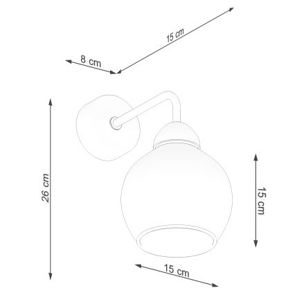 Wandlamp ALINO 1xE27/60W/230V zwart