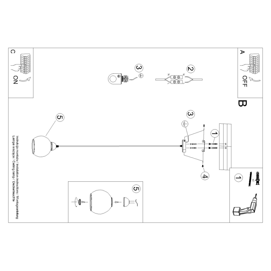 Hanglamp aan kabel ALINO 1xE27/60W/230V zwart