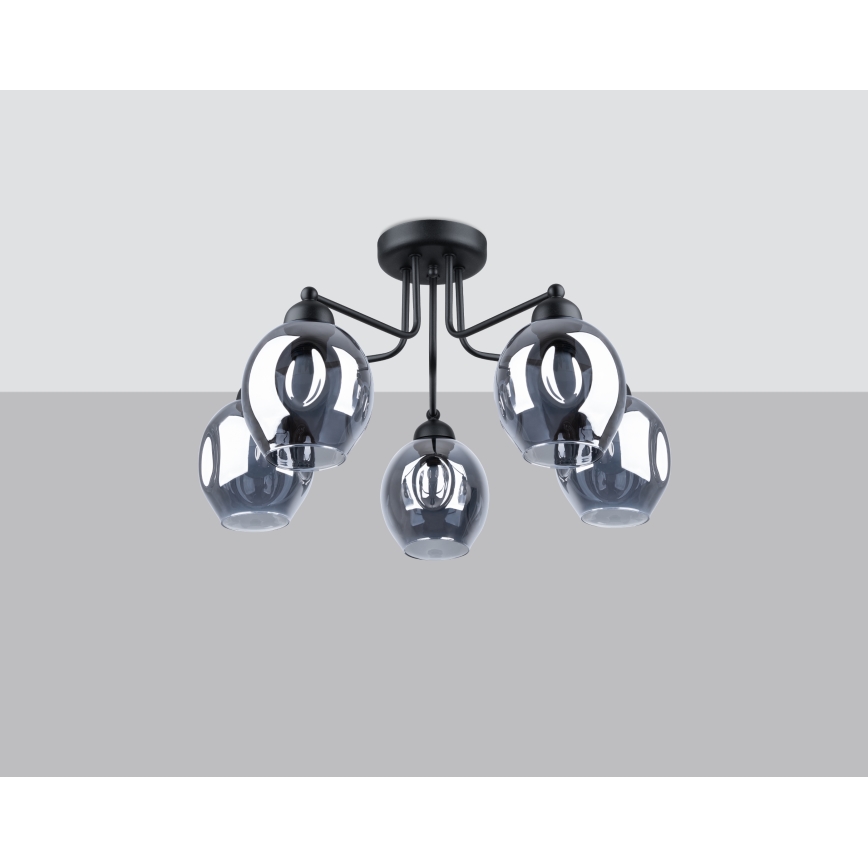 Hanglamp  FILLAN 5xE27/60W/230V zwart