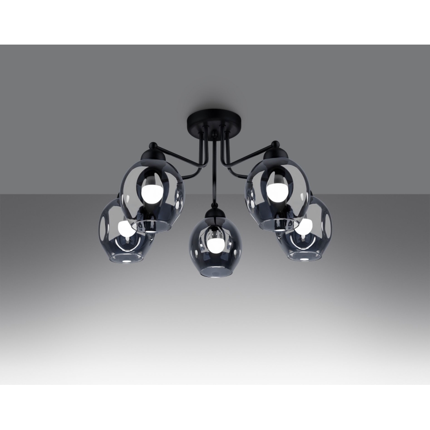 Hanglamp  FILLAN 5xE27/60W/230V zwart