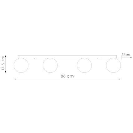 Plafonnier YOLI 4xG9/12W/230V blanc