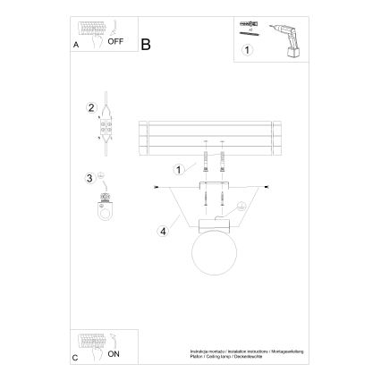 Plafondlamp YOLI 1xG9/12W/230V zwart