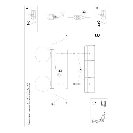 Plafondlamp YOLI 2xG9/12W/230V zwart