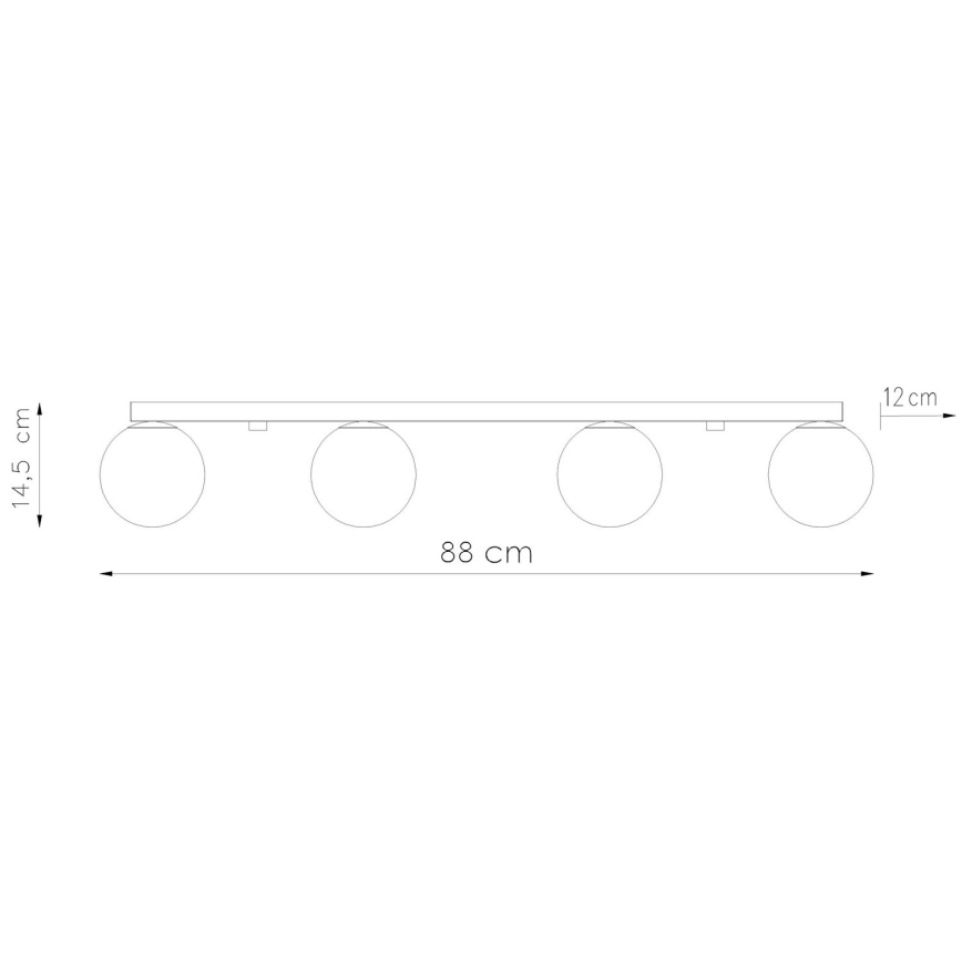 Plafondlamp YOLI 4xG9/12W/230V zwart