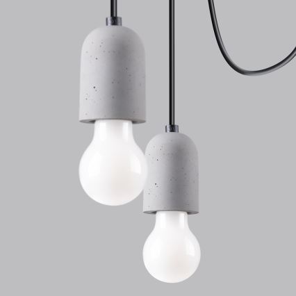 Hanglamp aan een koord NESO 5xE27/15W/230V spin beton