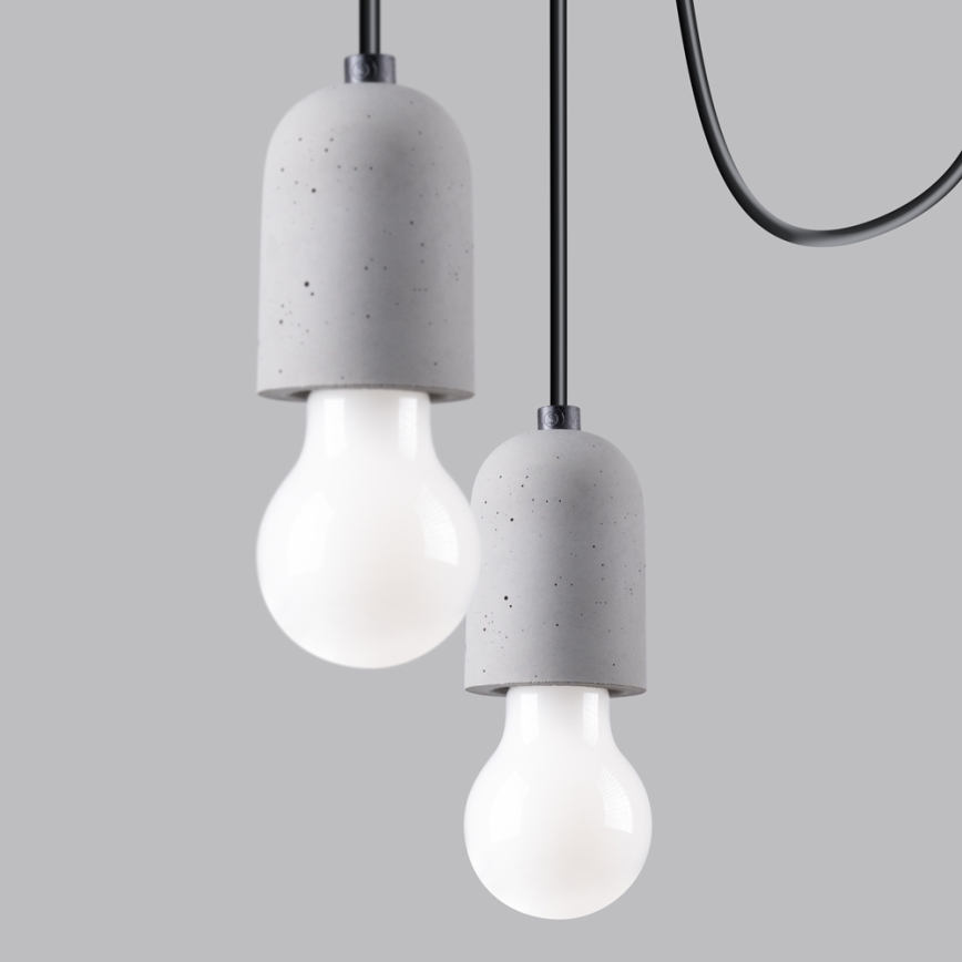 Hanglamp aan een koord NESO 5xE27/15W/230V spin beton