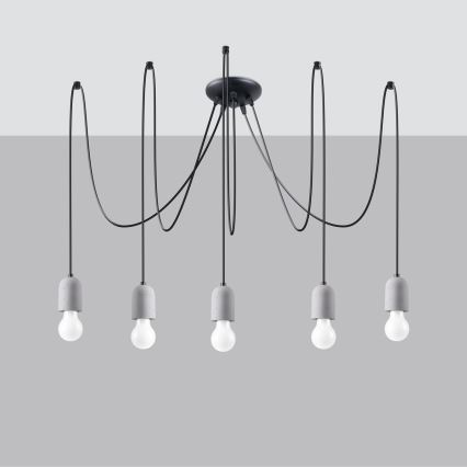 Suspension filaire NESO 5xE27/15W/230V araignée béton