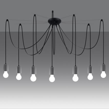 Suspension filaire NESO 7xE27/15W/230V araignée béton