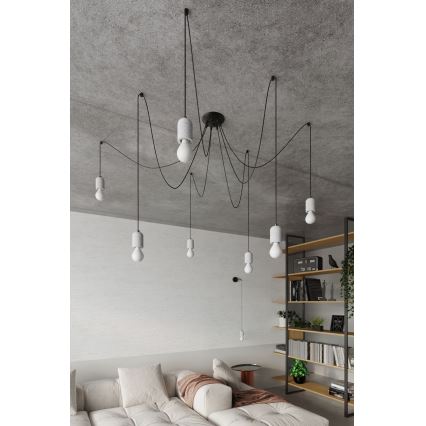 Suspension filaire NESO 7xE27/15W/230V araignée béton
