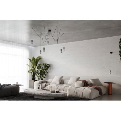 Suspension filaire NESO 7xE27/15W/230V araignée béton