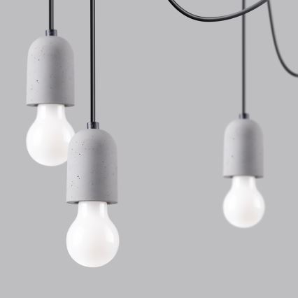 Suspension filaire NESO 7xE27/15W/230V araignée béton