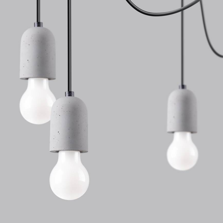 Suspension filaire NESO 7xE27/15W/230V araignée béton