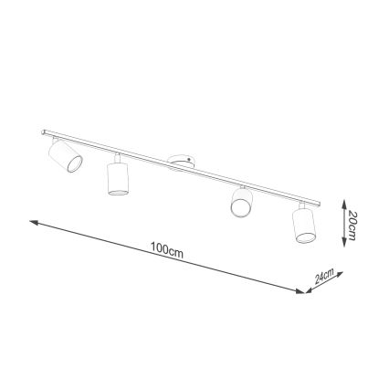 Spot LEMMI 4xGU10/10W/230V zwart