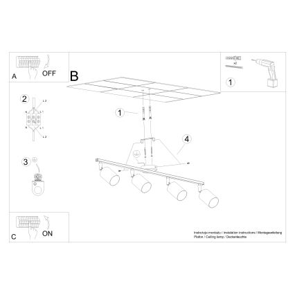 Spot LEMMI 4xGU10/10W/230V zwart