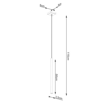 Suspension filaire PASTELO 1xG9/8W/230V doré