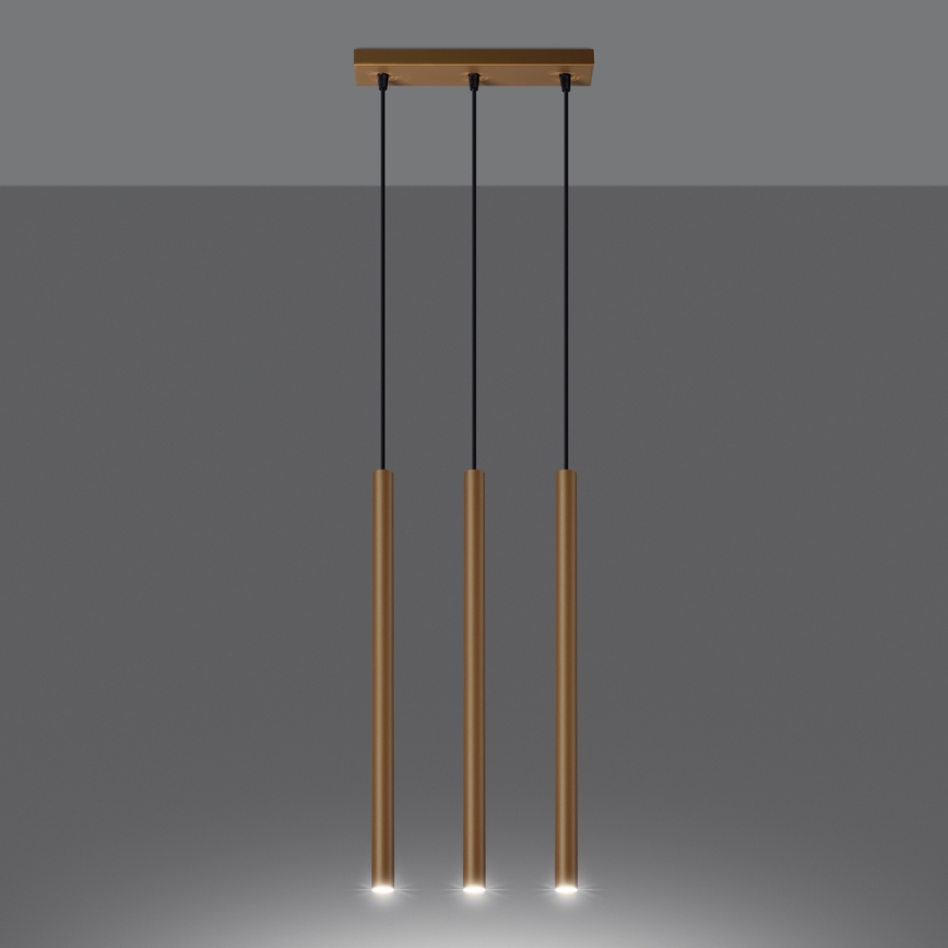 Hanglamp aan een koord PASTELO 3xG9/8W/230V goud