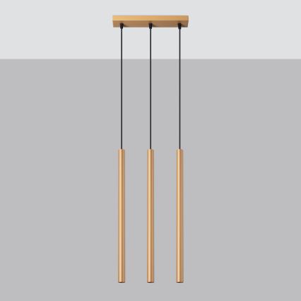 Hanglamp aan een koord PASTELO 3xG9/8W/230V goud