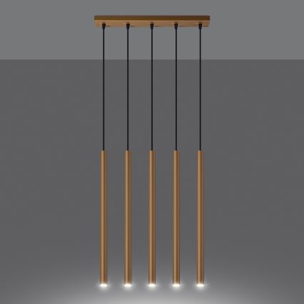 Hanglamp aan een koord PASTELO 5xG9/8W/230V goud