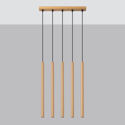 Hanglamp aan een koord PASTELO 5xG9/8W/230V goud