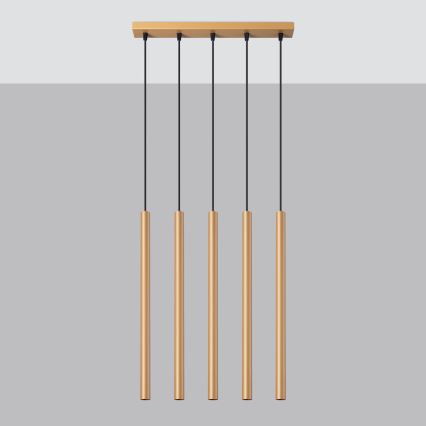 Suspension filaire PASTELO 5xG9/8W/230V doré