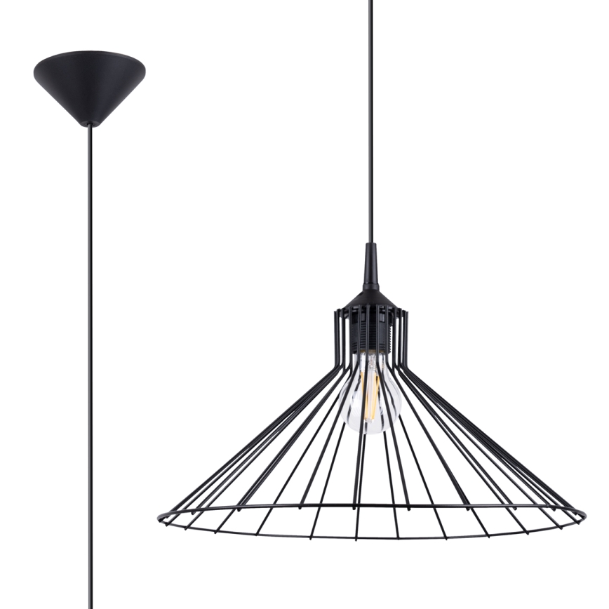 Hanglamp aan een koord EDA 1xE27/15W/230V zwart