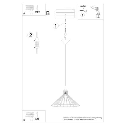 Hanglamp aan een koord EDA 1xE27/15W/230V zwart