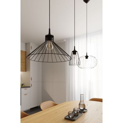 Suspension filaire EDA 1xE27/15W/230V noir