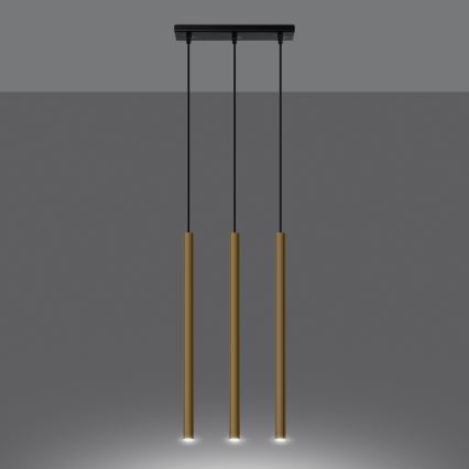 Hanglamp aan een koord PASTELO 3xG9/8W/230V goud