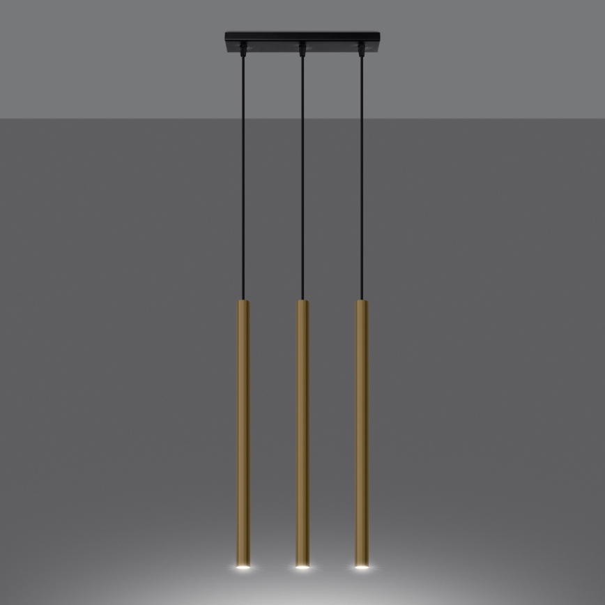 Hanglamp aan een koord PASTELO 3xG9/8W/230V goud