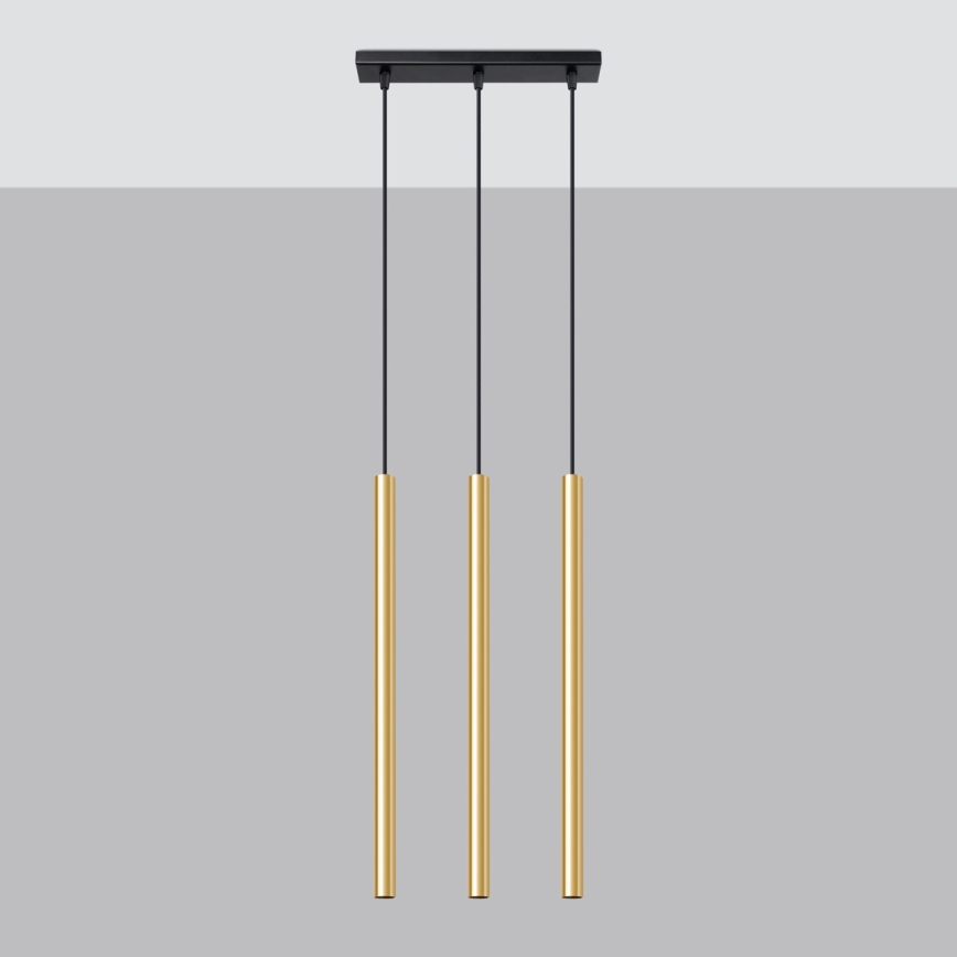 Hanglamp aan een koord PASTELO 3xG9/8W/230V goud