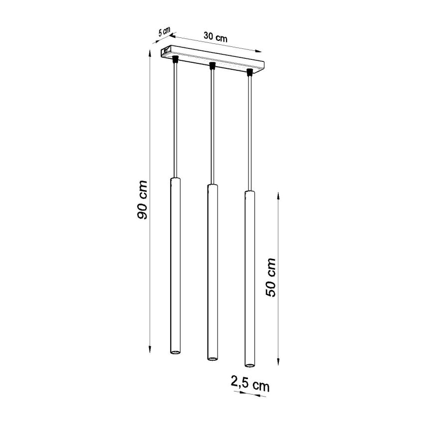 Hanglamp aan een koord PASTELO 3xG9/8W/230V goud