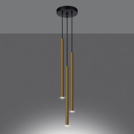 Hanglamp aan een koord PASTELO 3xG9/8W/230V goud