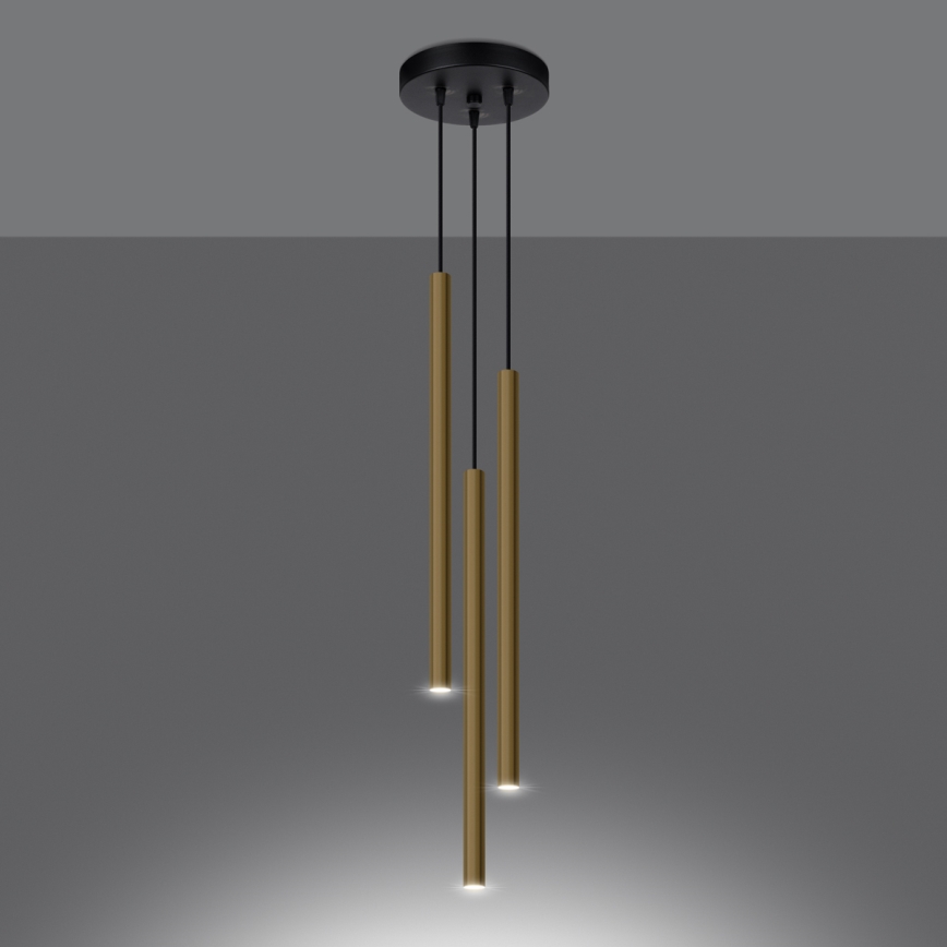 Hanglamp aan een koord PASTELO 3xG9/8W/230V goud