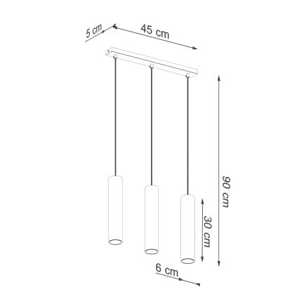 Suspension filaire LAGOS 3xGU10/10W/230V doré