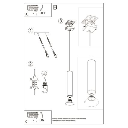 Hanglamp aan een koord LAGOS 1xGU10/10W/230V chroom