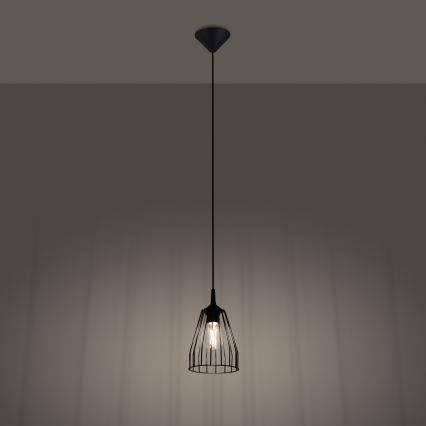 Hanglamp aan een koord LEYO 1xE27/15W/230V zwart