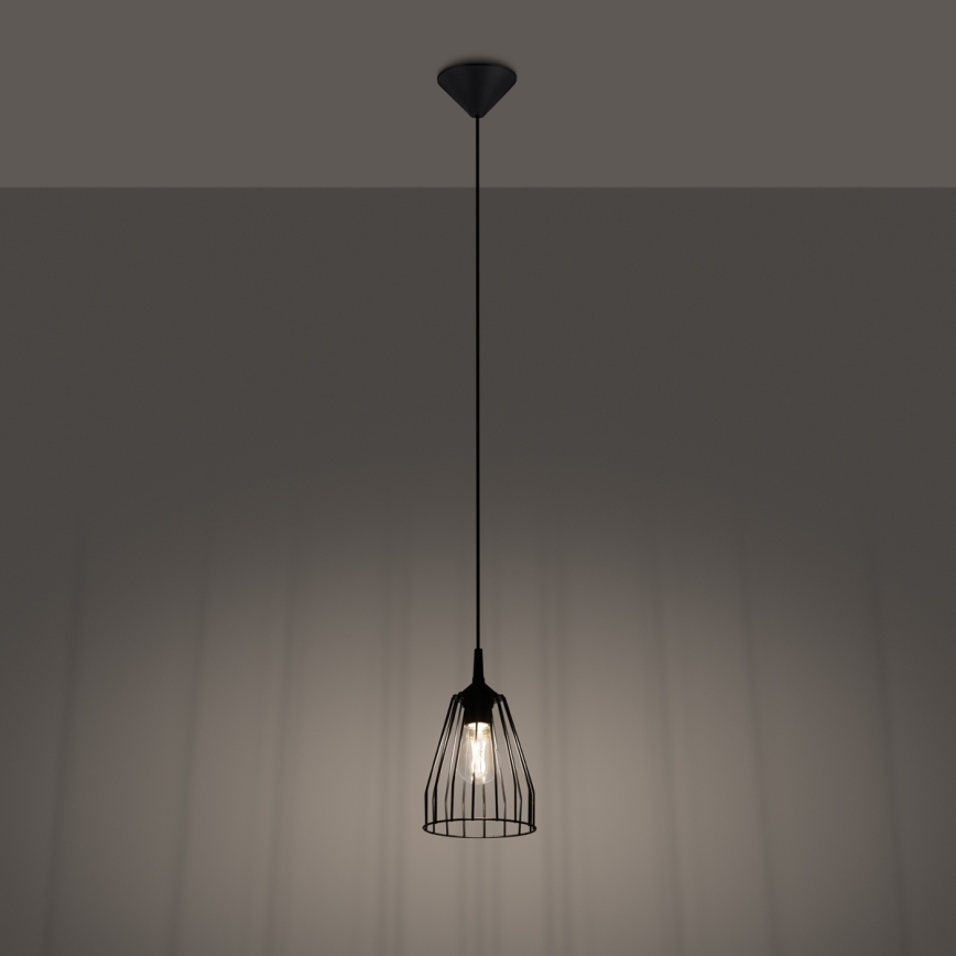 Hanglamp aan een koord LEYO 1xE27/15W/230V zwart