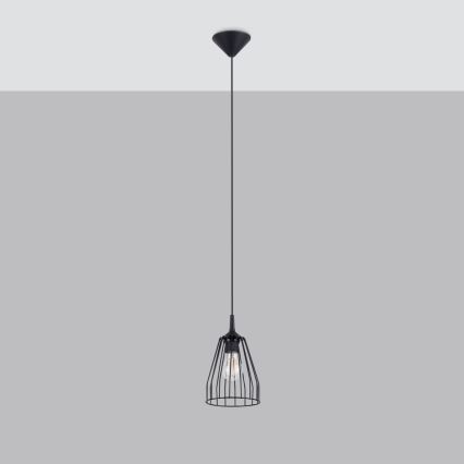 Hanglamp aan een koord LEYO 1xE27/15W/230V zwart