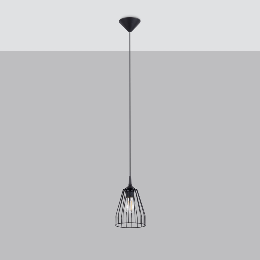Hanglamp aan een koord LEYO 1xE27/15W/230V zwart